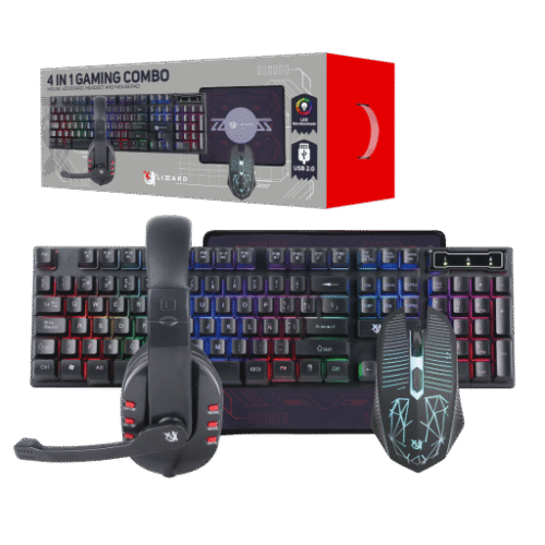 Combo Gamer XZZ-CO-02 Teclado/Mouse/Auricular/Mousepad RGB USB X-Lizzard