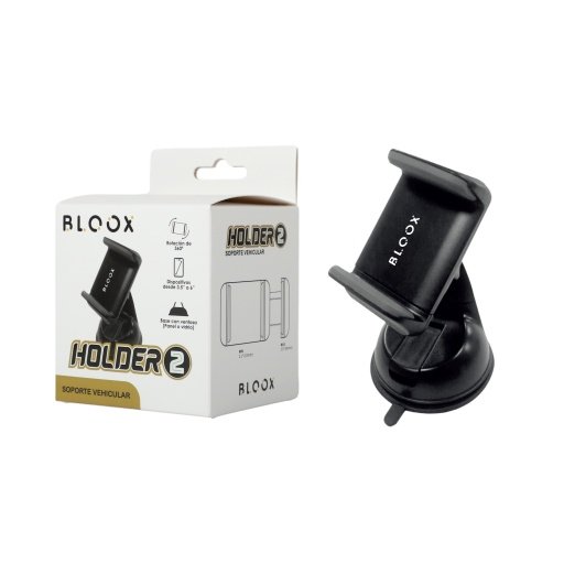 Soporte Vehicular BLOOX - Tipo Ventosa para Panel/Vidrio Holder_2 Negro