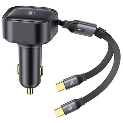 Cargador Auto C41 2 en 1 30W Tipo C + Tipo C Negro CC220 USAMS