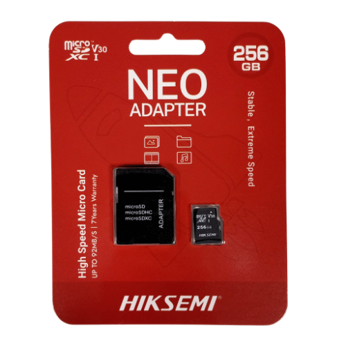 Tarjeta MicroSD 256GB C/Adaptador SD Hiksemi