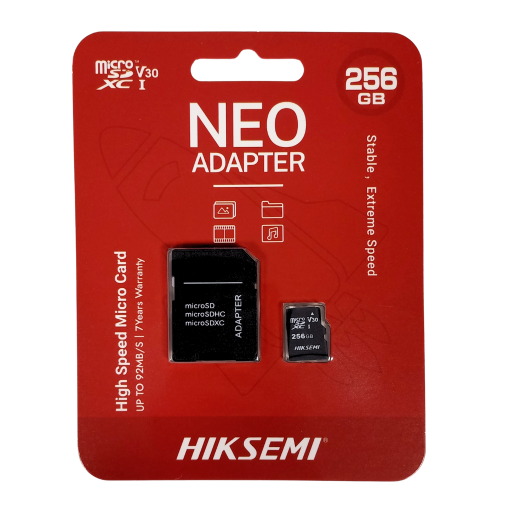 Tarjeta MicroSD 256GB C/Adaptador SD Hiksemi