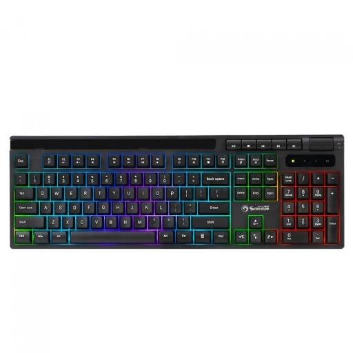 Teclado Gamer USB RGB K603 Soldat S40 Negro Marvo